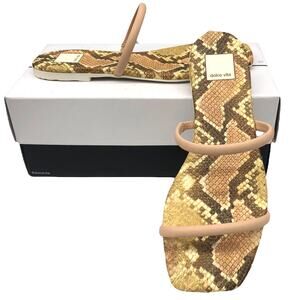 Dolce Vita Lester Square Toe Slip On Slide Flat Sandals Snake Print 9.5